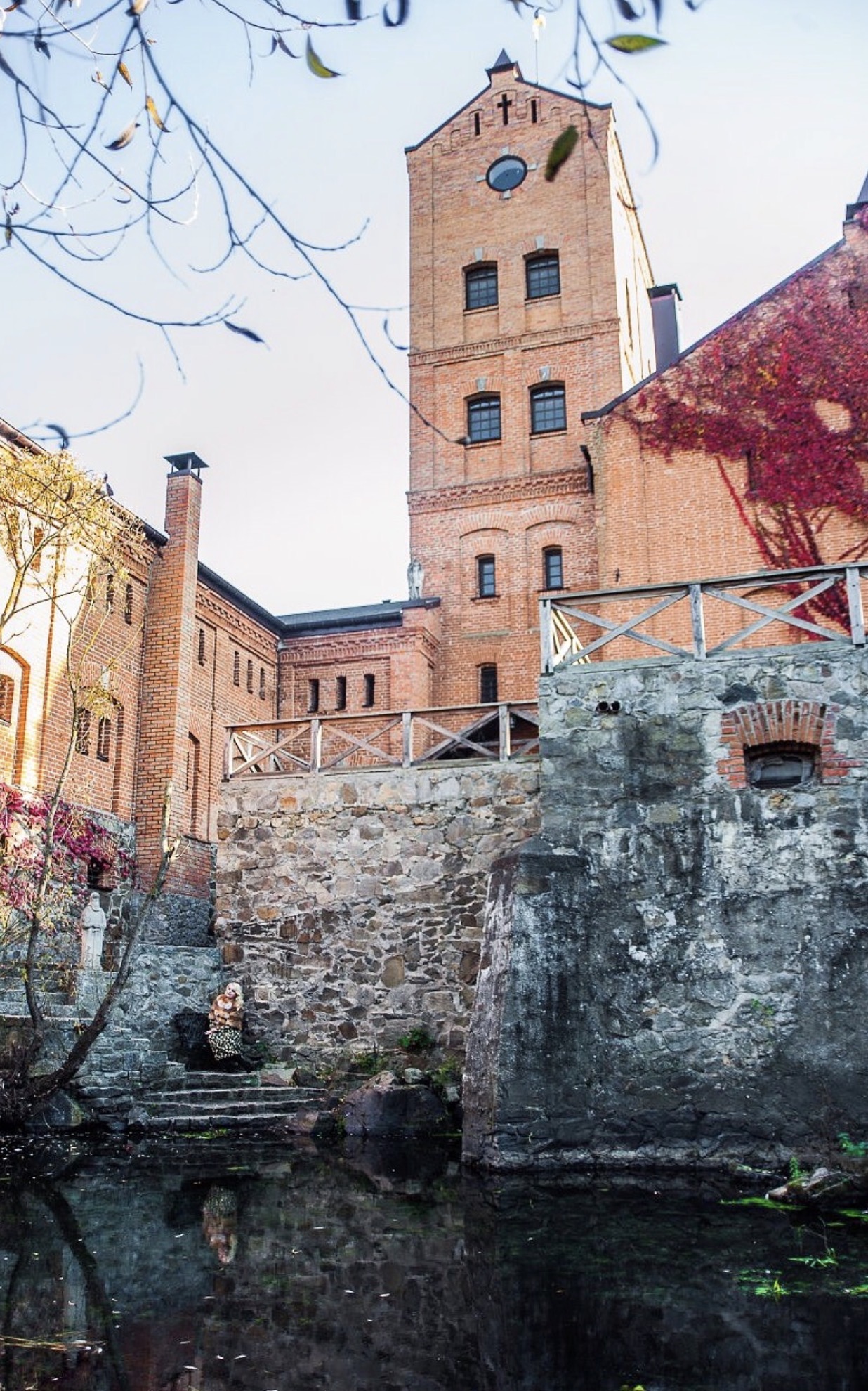 Radomysl Castle in autumn reflected in the water
